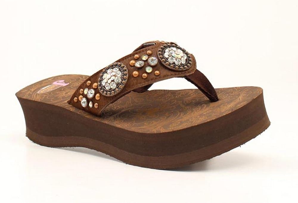 justin ladies flip flops