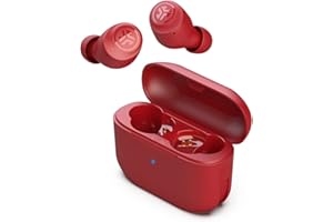 JLab Go Air Pop True Wireless Bluetooth Earbuds + Charging Case, Rose Red, Dual Connect, IPX4 Sweat Resistance, Bluetooth 5.1 Connection, 3 EQ Sound Settings Signature, Balanced, Bass Boost