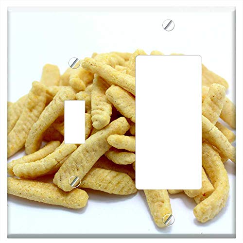 1-Toggle 1-Rocker/GFCI Combination Wall Plate Cover - Chip Crisp Pack Snack Bowl Tureen Isolated He