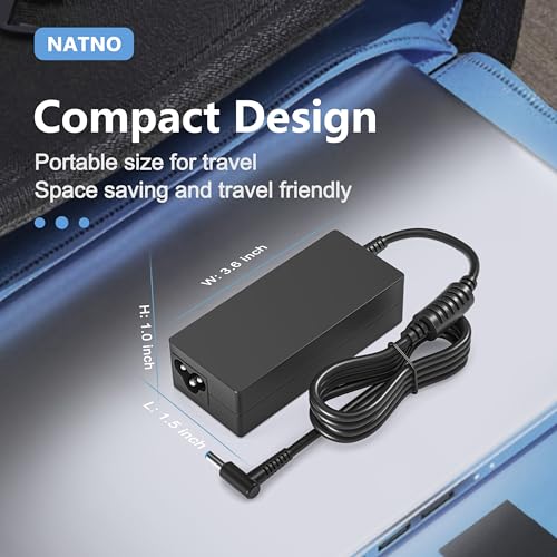 NATNO 65W 45W 19.5V AC Adapter Compatible with HP Laptop Charger Pavilion X360 11 13 15 Chromebook 11 14 G3 G4 Envy 13 15 17 Stream 11 13 14 Probook Elitebook Power Supply Cord (65W Blue Tip)