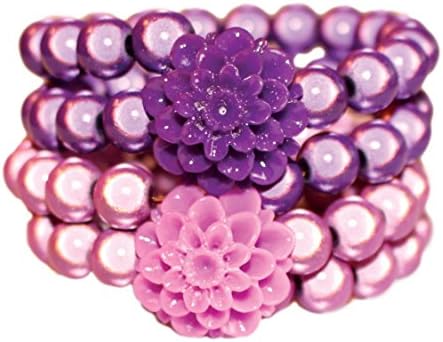 DIY Bead Bracelet Trendy Flower Fun Fashion Jewelry Red / Teal Ninette (purple and rose)