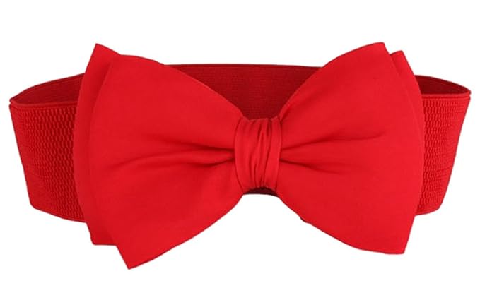 Vintage Wide Belts, Cinch Belts, Skinny 50s Belts SportsWell Womens Fashionable Bowknot Wide Belt Girls Lady Stretch Cinch  AT vintagedancer.com