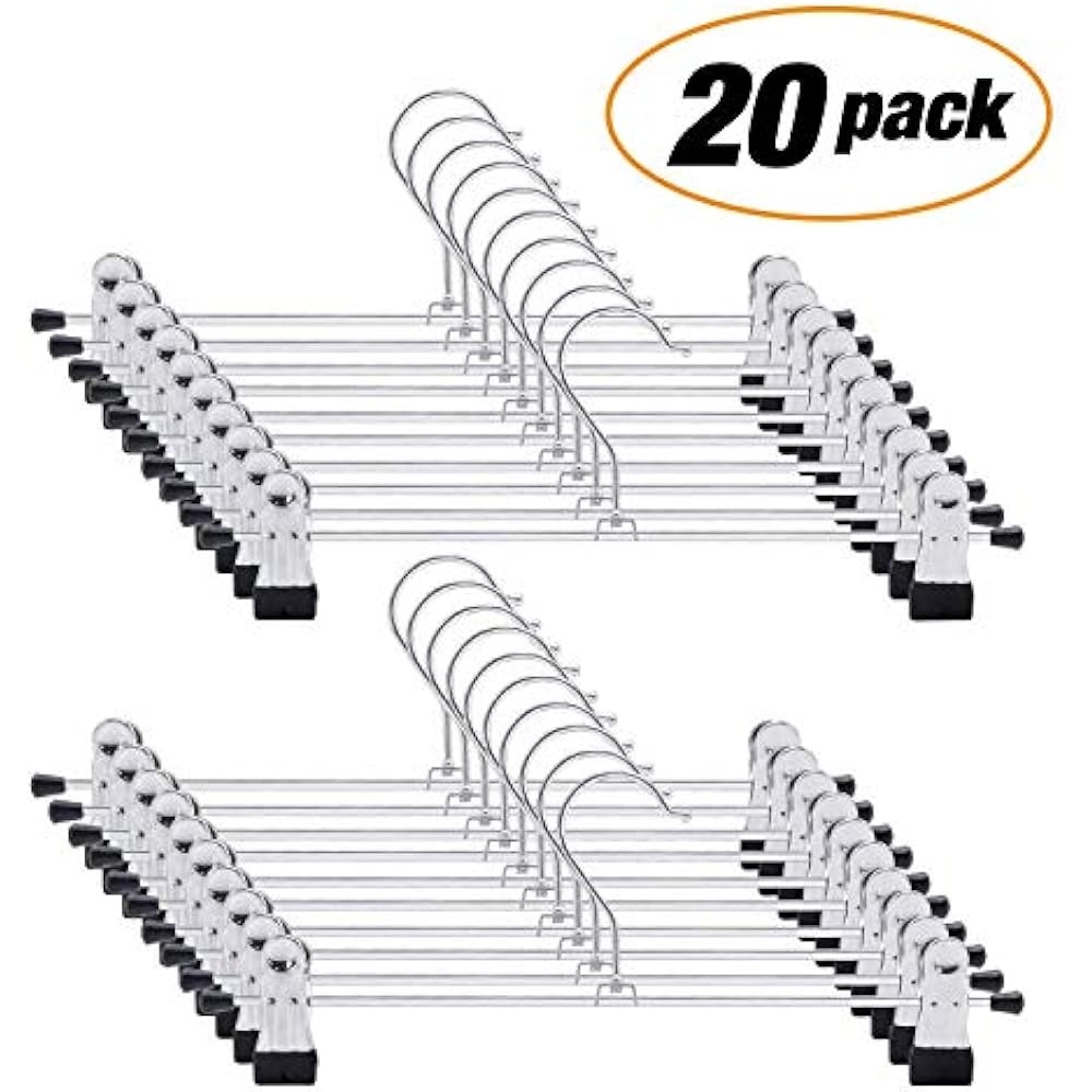 Pant Hangers, Skirt Clips Metal Trouser Heavy Duty Ultra Thin Space