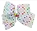 JoJo Siwa Large Cheer Hair Bow (White w/Foil Hearts)