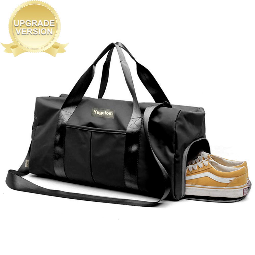 Sport Duffle Gym Bag for Women, Shoe Compartment with Wet Storage, Large Waterproof Travel Weekend Overnight Holdall Bag, Sturdy Practical Carry On Shoulder Handle Swimming Yoga Workout Hiking Camping — image 1