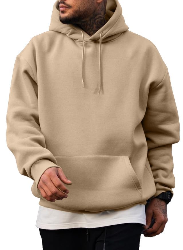 JMIERR Mens Casual Cotton Hooded Collar Drawstring Hoodies Pullover Sweatshirts Casual Long Sleeve Shirts