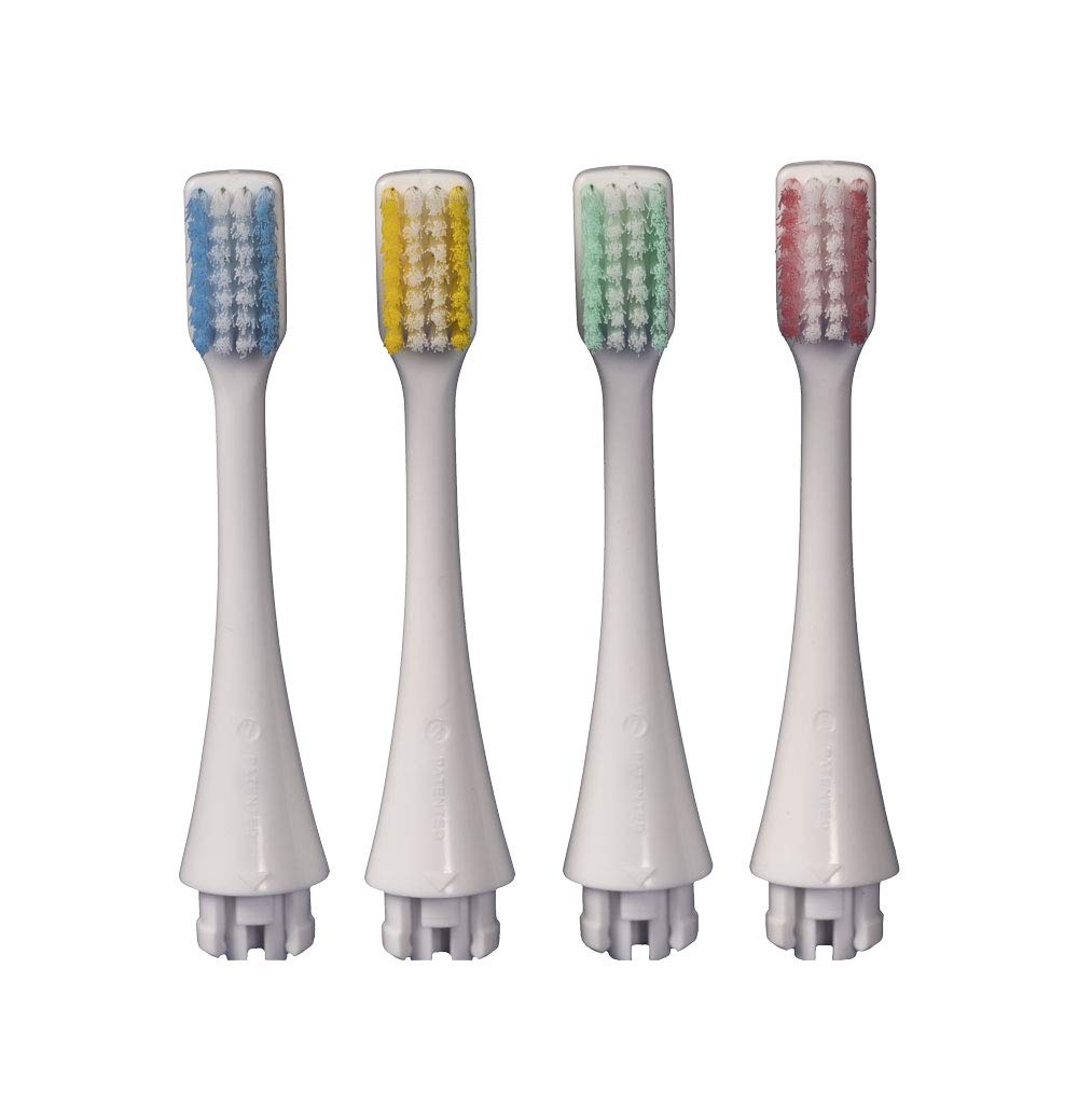 4 Spare Brushes (Soft bristles) for Broxo OraBrush and Broxodent toothbrushes, Supplied with the Arkebion® Card Cover for RFID Data Protection