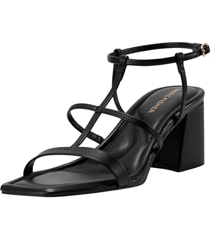 Amazon.com | Marc Fisher Women's Gizia Heeled Sandal, Black Patent