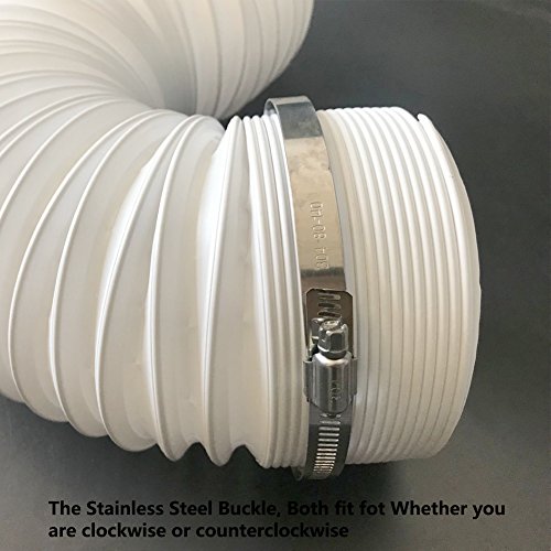 Exhaust Hose for Air Conditioner - AC Vent Hose Counterclockwise Diameter 5inch Plus Stainless Steel Buckle Extend Length 59 Inch Fit for Portable AC Air Conditioner - Thumbnail 2