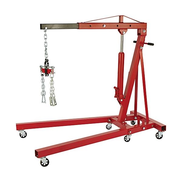 Strongway Hydraulic Engine Hoist with Load Leveler 2Ton Capacity, 1in.82 5/8in. Lift Range