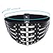 Kloud City Women Rivet Faux Leather 5 Metal Rings Elastic Corset Hollow Out Dress Wide Waist Belt Wrap Band Black