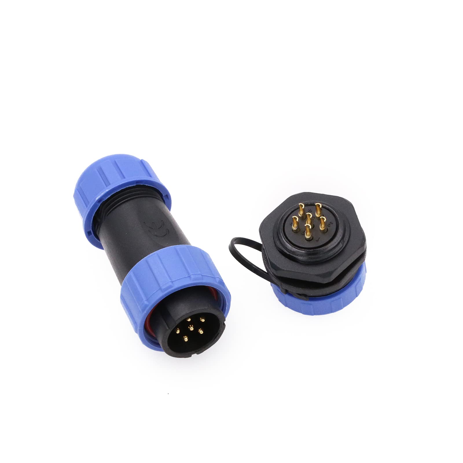ZBLZGP SP21 6 Pin Male Cable Plug Female Panel Mount Socket,Aviation Circular Electrical Industrial Waterproof Connector,15A 18AWG Wire Threaded Coupling Cable Connector — image 1