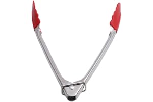 Stainless Steel Kitchen Tongs Silicone Cooking Tongs Red Durability