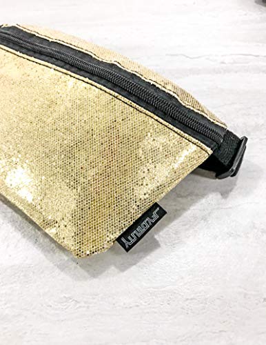 FYDELITY Fanny Pack Waist Belt Bag Ultra-Slim Holographic GLAM PLATINUM GLITTER - Thumbnail 4