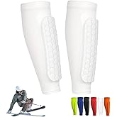 Soccer Shin Guards Shin Pads for Kids Youth Adult, Ski Shin Guards Calf Compression Sleeve with Honeycomb Pads, Lightweight Calf Protective Gear for Football Soccer