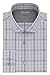 Calvin Klein Men's Stretch Xtreme Slim Fit Large Check Spread Collar Dress Shirt, Gray/Multi, L/16