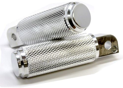 Speed Dealer Chrome Plated Billet Aluminum Knurled Passenger Pegs for Triumph Bonneville Motorcycles