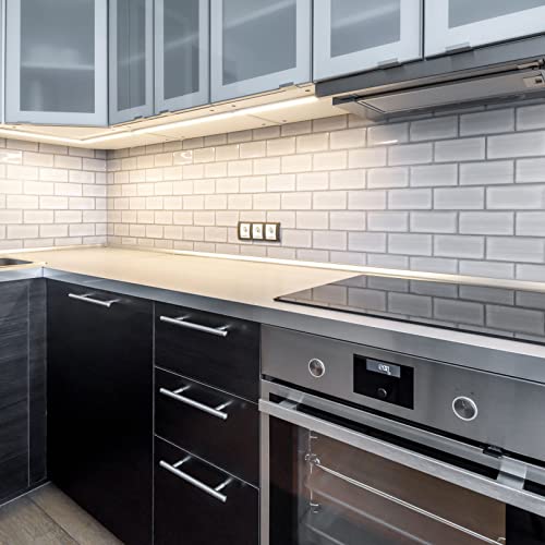 25 Pack Brushed Nickel Cabinet Pulls, 3 Inch Hole Center Drawer Pulls Stainless Steel Cabinet Handles for Cabinets Dresser Drawer