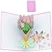 Dearjana Flower Pop Up Cards 3D, Flower Greeting Card with Envelopes for All Occasions, Assorted 4 Flower Cards for Thanksgiving Birthday Christmas Valentine's Day Gift…