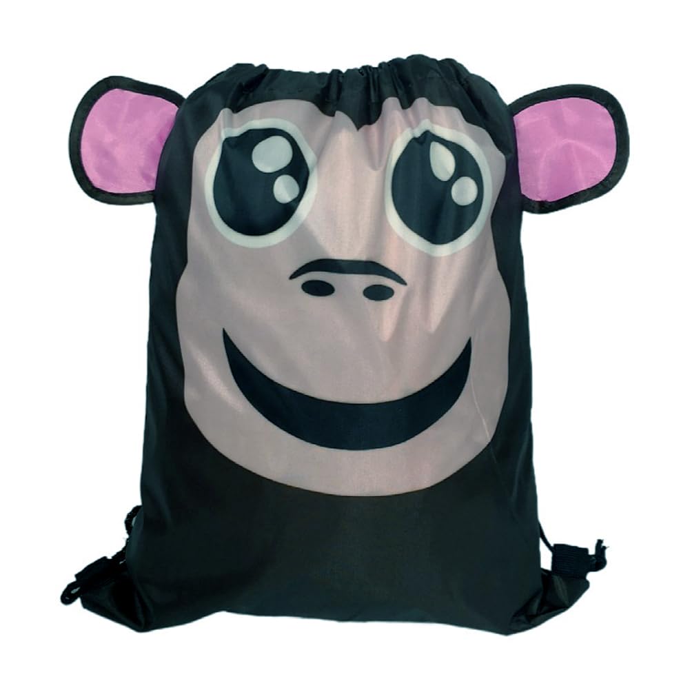 Creative Cartoon Animal Beach Bag, Portable Swimsuit Backpack, Drawstring Storage Bag for Shell Sea Pool Toy (Monkey)