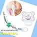 Baby Silicone Pacifier Clip and Teether Holder - Girl's Binky Holder - Best for Teether Toys, Stuffed Animals, Soothie/MAM, Infant Blankets & Drool Bibs, Set of 2 Chewable Pacifier Straps with Roses C