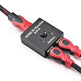 HDMI Switcher 2 Ports Bi-direction Manual Switch 2 x 1 / 1 x 2 HDMI Hub-HDCP Passthrough-Supports Ultra HD 4K 3D 1080P By DotStone