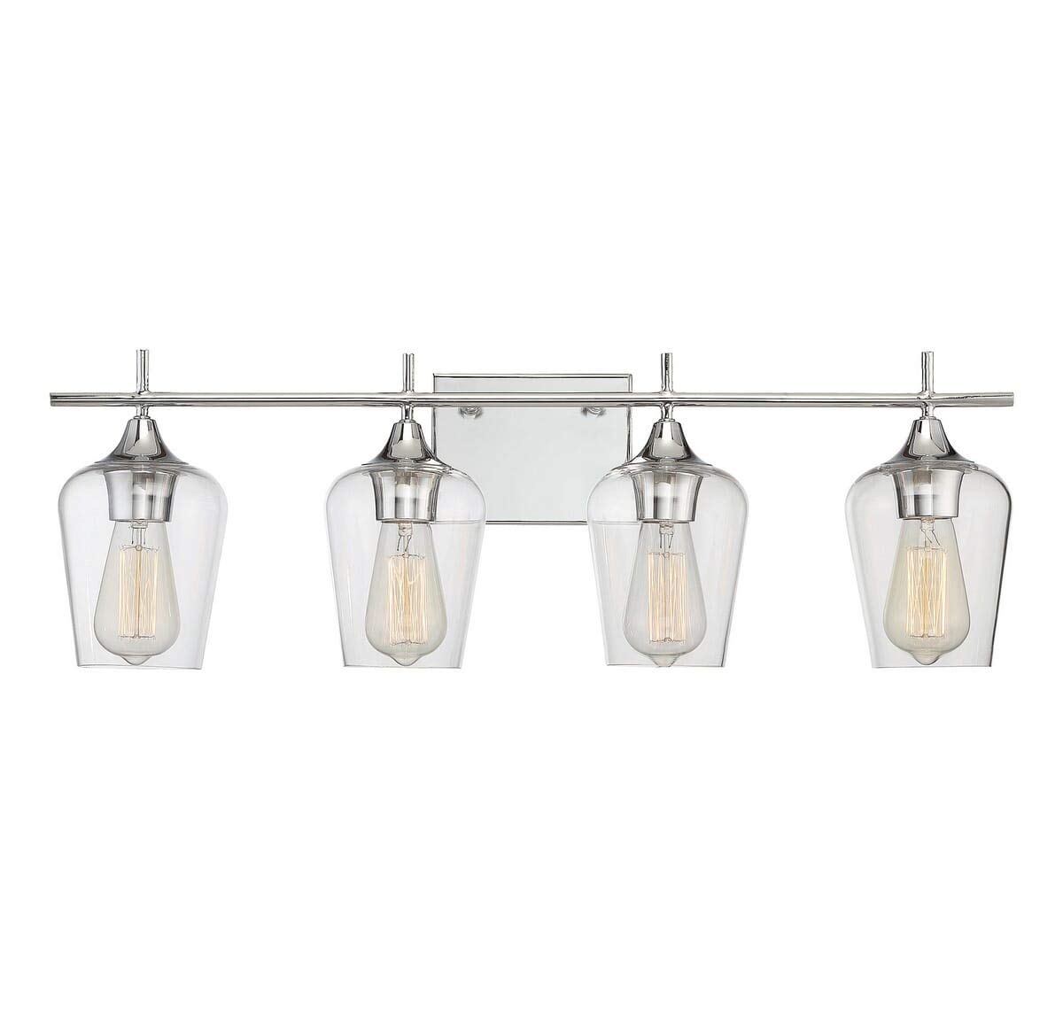 Best Chrome 5 Light Vanity Lighting With Clear Globes
