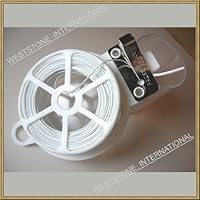 Weststone 3pcs 65ft (20m) White Plastic Twist Tie Roll with Cutter - Oval