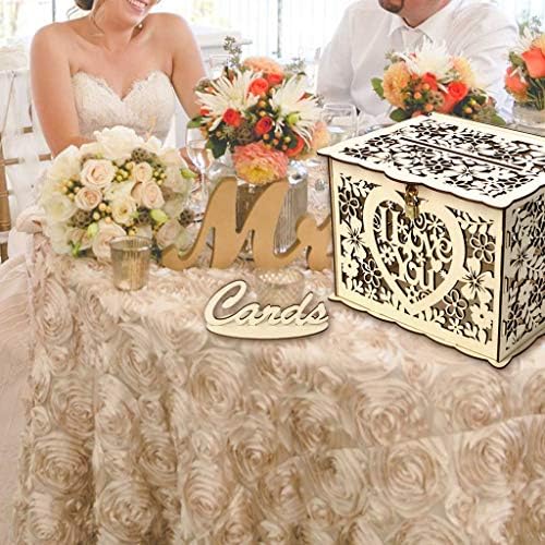 MCYs Wedding Card Box with Lock DIY Money Wooden Gift Boxes For Birthday Party Cards Keepsake Perfect for Special Occasions & Birthdays