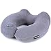 Raniaco Neck Pillow, Inflatable Travel Pillow, Portable Travel Set U Shape Air Pillow with Sleeping Eye Mask, Ear Plugs (Dark Grey)