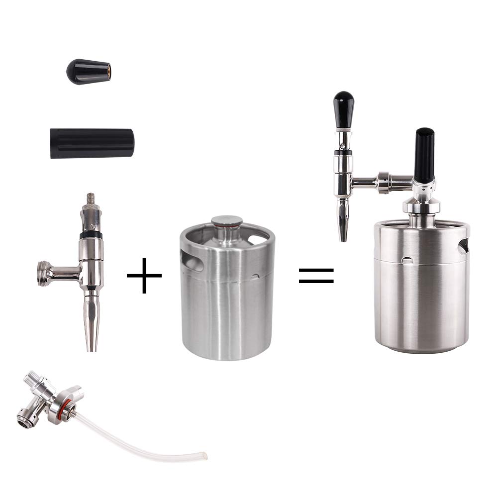 Lamtor Nitro Cold Brew Coffee Maker 64 OZ Mini Stainless Steel Keg Home brew coffee System Kit