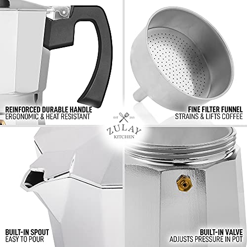 Zulay Classic Stovetop Espresso Maker for Great Flavored Strong