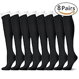 TAINOO 8 Pairs of Compression Socks for Men Women Athletic Running Sports Nurses 15-20 mmHg