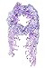 Fanhong Lace Tassel Sheer Burnt-out Floral Print Triangle Mantilla Scarf Shawl Neck Wrap Purple