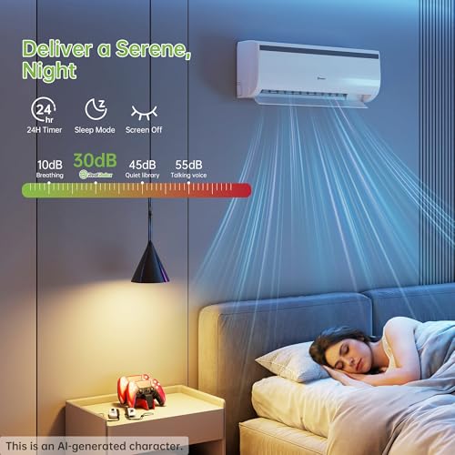 Real Relax 12000 BTU Mini Split AC Heater, 20 SEER2, 115V Inverter | Cools & Heats Up to 750 Sq.Ft, WiFi & Alexa Compatible, R454B Refrigerant, Included Installation Kit Ductless