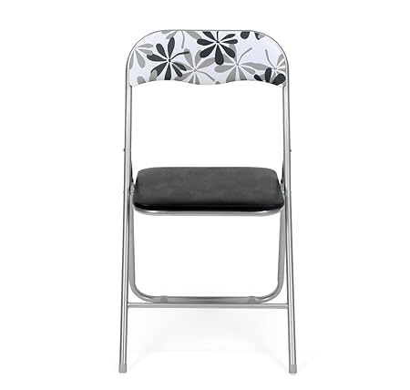 @home by Nilkamal Tulsa Foldable Chair (Black and White)