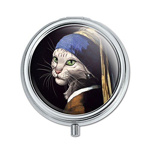The Cat with the Pearl Earring Girl Johannes Vermeer Pill Case Trinket Gift Box