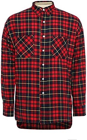 TOLESS Cotton Men Plaid Flannel Shirts LS Oversize
