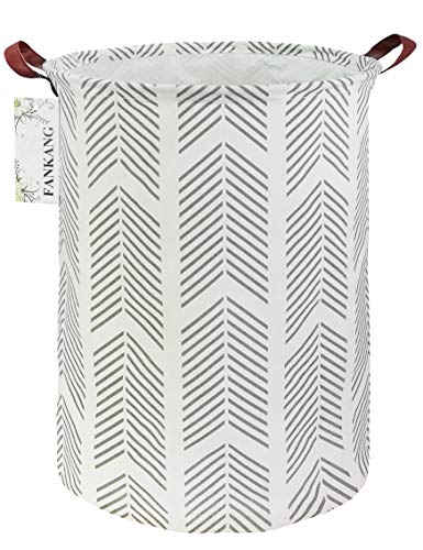 FANKANG Laundry Hamper Storage Bins Nursery Hamper Canvas Foldable Large Storage Baskets for Kids Toys Room, Nursery, Home,Gift Basket, Office, Bedroom, Clothes (Gray Arrowhead)