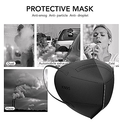 YIDERBO KN95 Face Masks 50Pack, 5Ply Breathable Disposable Face Mask