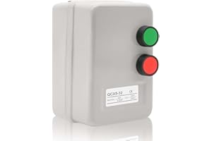 AKZYTUE Magnetic Electric Motor Starter - 220/240V 5.5KW 20-32AMP - 7.5 HP Single Phase Magnetic Starter for Motors (Button Switch)