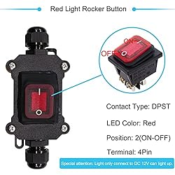Hmknana IP67 Waterproof Inline Cord Switch 12V DC