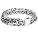 Hermah Heavy Mens Bracelet Chain 316L Stainless Steel Silver Punk Double Curb Cuban Rombo Link 15mm 7inch