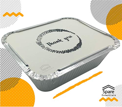 image for Spare Essentials 45 Pack Aluminum Food Containers with Lids -Printed- 