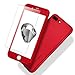 Spigen Thin Fit 360 Designed for Apple iPhone 7 Plus Case (2016) 2 Tempered Glass Screen Protectors Included - Red