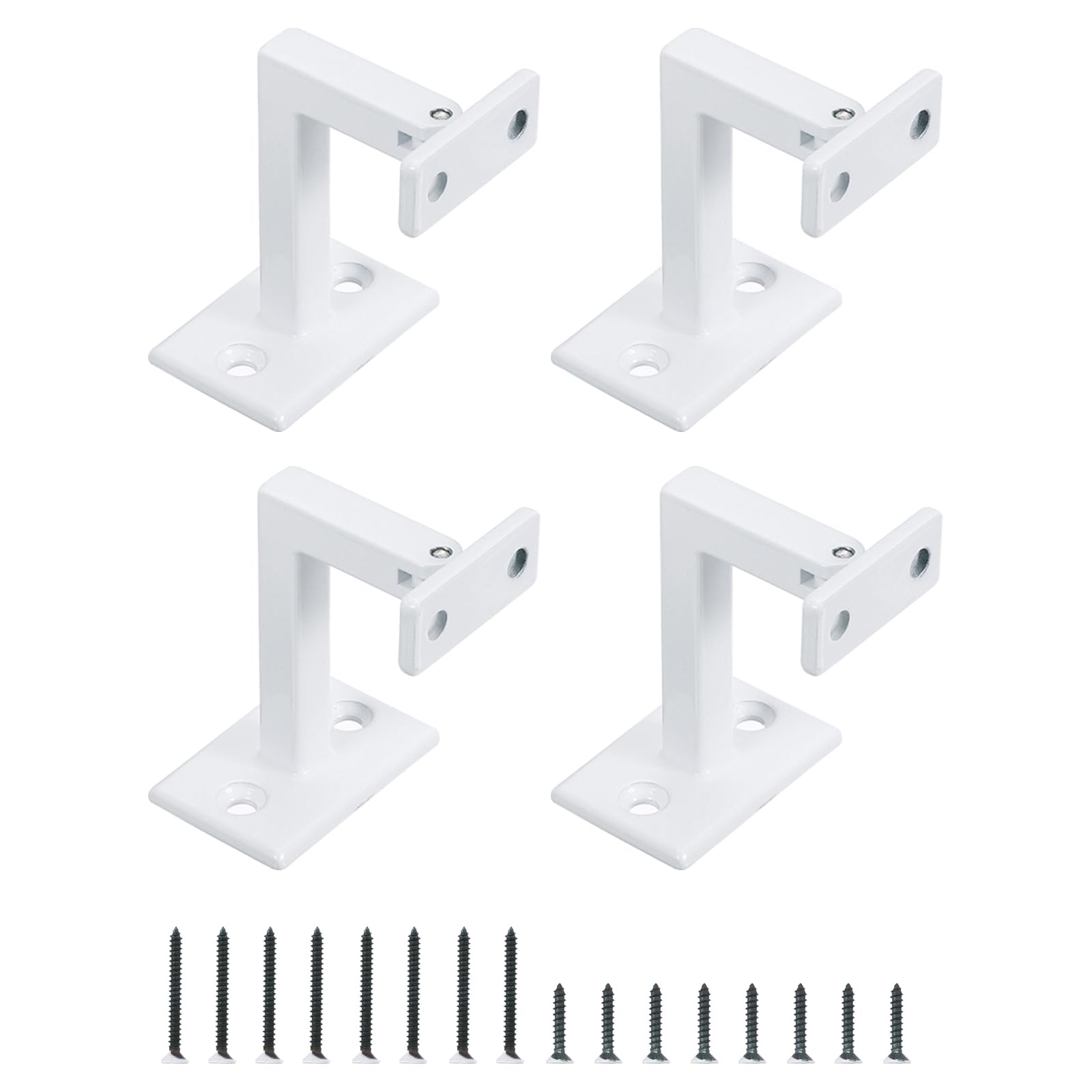 uxcell Swivel Hand Rail Brackets, 4 Pcs Adjustable Square Hand Rail Brackets for Staircase Stair, White