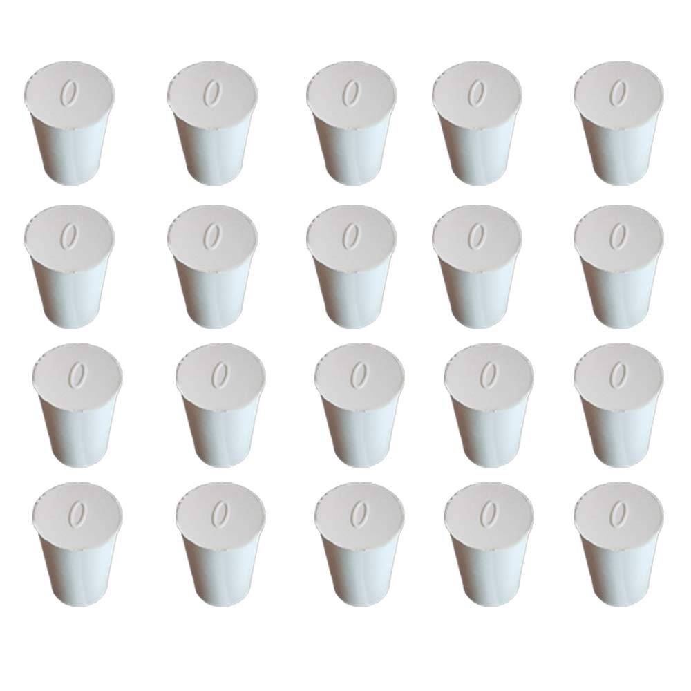 HeyWin Rubber Bungs 13mm to 17mm,20 Pieces,Rubber Stoppers are Used for Sealing Balloon Bottles、Conical Flask Etc (20, 0#)