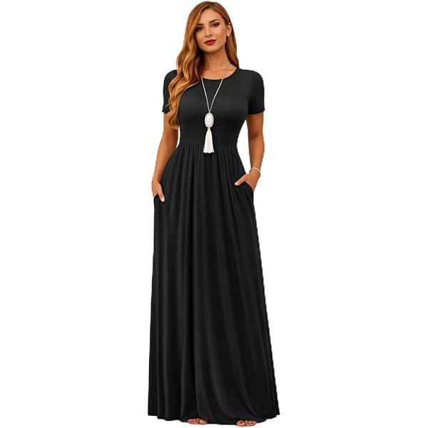 Bimba Women Long Maxi Dress Formal Georgette Flowy Gown Casual Formal  Clothing Black at Amazon Women's Clothing store