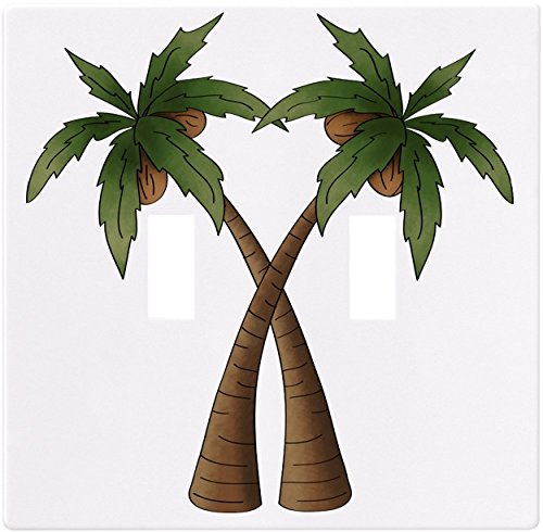 Coconut Palm Trees Wallplate Decorative Switch Plate Cover (2 Gang - Double T.