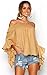 Angashion Women's Tops-Casual Floral Off Shoulder Flare Hlaf Sleeve Irregular Blouse T Shirts Yellow L